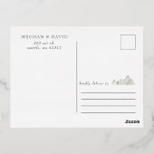 Rustige Waterverf bergen sparen de datum Folie Uitnodiging Briefkaart (Achterkant)