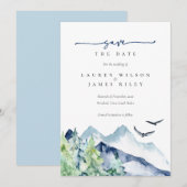 Rustige Waterverf bergen sparen de Kaart van de Da (Voorkant / Achterkant)