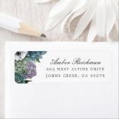 Rustige Waterverf Blauwe Paarse flora Etiket (Insitu)