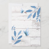 Rustige waterverf blauwe vlinder babydouche kaart (Achterkant)