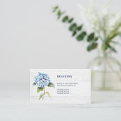 Rustige Waterverf Blue Hydrangea Wedding Registry Informatiekaartje (Staand voorkant)