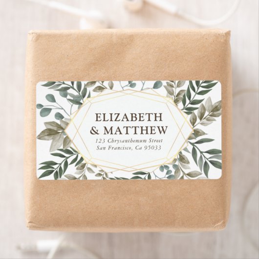 Rustige Waterverf - Bodembruiloft Etiket (Insitu)