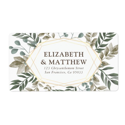 Rustige Waterverf - Bodembruiloft Etiket (Voorkant)