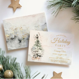 Rustige Waterverf Boom Corporate Holiday Party Kaart