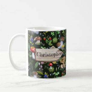 Rustige Waterverf Bospaddenstoelen Planten Berries Koffiemok