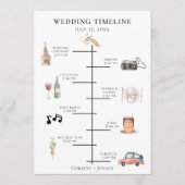 Rustige Waterverf bruiloft tijdlijn Programma (Voorkant)