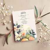Rustige Waterverf Citrus Bridal Kaart