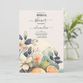 Rustige Waterverf Citrus Bridal Kaart (Staand voorkant)