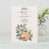 Rustige Waterverf Citrus Bridal Uitnodiging (Staand voorkant)