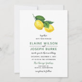 Rustige Waterverf Citrus Lemon Wedding Kaart (Voorkant)