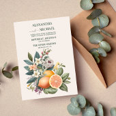 Rustige Waterverf Citrus Wedding Invitation Kaart