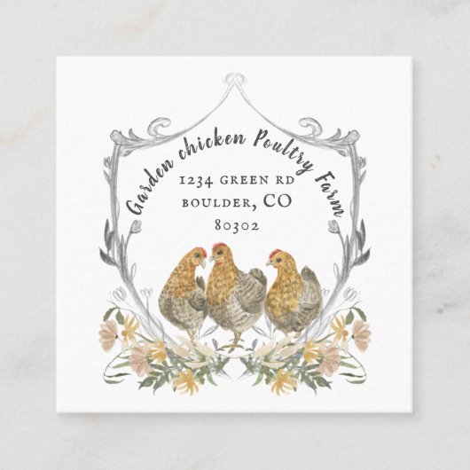 rustige waterverf crest farmhouse visitekaartje (Voorkant)