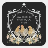 rustige waterverf crest farmhouse visitekaartje sq vierkante sticker (Voorkant)