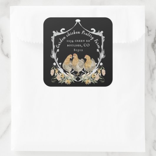 rustige waterverf crest farmhouse visitekaartje sq vierkante sticker (Tas)