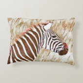 Rustige Waterverf Dier Zebra Accent Kussen (Achterkant)