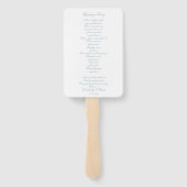 Rustige Waterverf Dusty Blue Natuur Leafy Wedding Handwaaier (Achterkant)