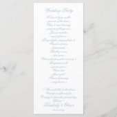 Rustige Waterverf Dusty Blue Natuur Leafy Wedding Programma (Achterkant)