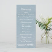 Rustige Waterverf Dusty Blue Natuur Leafy Wedding Programma (Staand voorkant)