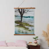 Rustige waterverf en waterlandschap hangend wandkleed (Slaapkamer)