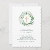 Rustige Waterverf Eucalyptus Baptisme Uitnodiging (Voorkant)