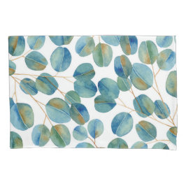 Rustige Waterverf Eucalyptus Leaves Pattern  Kussensloop