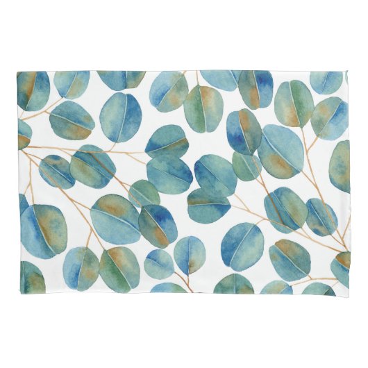 Rustige Waterverf Eucalyptus Leaves Pattern  Kussensloop (Voorkant)