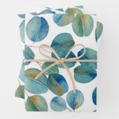 Rustige Waterverf Eucalyptusbladeren Inpakpapier Vel (In situ)