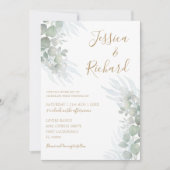 Rustige Waterverf Eucalyputus Sage Green Wedding Kaart (Voorkant)