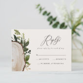 Rustige waterverf floral bruiloft antwoord (Staand voorkant)