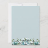 Rustige Waterverf Floral Dusty Blue Wedding Kaart (Achterkant)