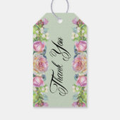 Rustige Waterverf Floral Hartelijk dank voor Label Cadeaulabel (Achterkant)