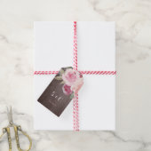 Rustige waterverf floral lace bruiloft monogram cadeaulabel (Met Touw)