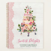 Rustige Waterverf Floral Wedding Cake Bakery Planner (Voorkant)