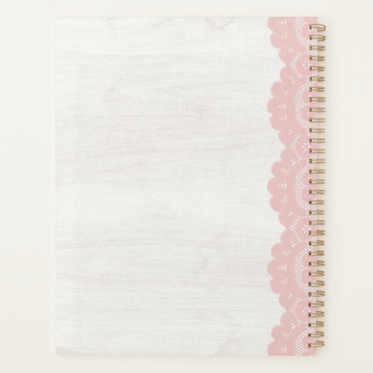 Rustige Waterverf Floral Wedding Cake Bakery Planner (Achterkant)