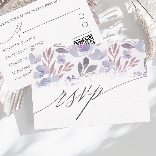 Rustige Waterverf Floral Wedding RSVP