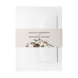 Rustige waterverf florale bruiloft uitnodigingen wikkel