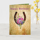 Rustige waterverf florale hoefijzer kaart (Gele Bloem)