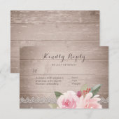 Rustige waterverf florale vintage RSVP (Voorkant / Achterkant)