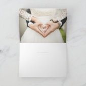 Rustige Waterverf Florals op Sage Green Wedding Bedankkaart (Binnen)