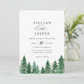 Rustige Waterverf Forest Wedding Kaart (Staand voorkant)