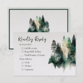 Rustige Waterverf Forest Wedding RSVP Kaartje (Voorkant / Achterkant)