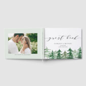 Rustige Waterverf Forest Woodland Wedding Gastenboek (Volledig)