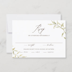 Rustige Waterverf Greenery Borders Wedding RSVP Kaartje