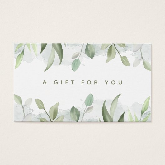 Rustige Waterverf Greenery Business Gift Kaart (Voorkant)