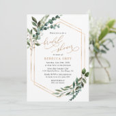 Rustige Waterverf Greenery Gold Vrijgezellenfeest Kaart (Staand voorkant)