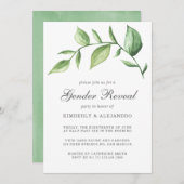 Rustige Waterverf Greenery Sprig Gender onthullen Kaart (Voorkant / Achterkant)