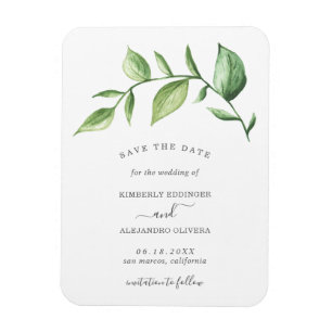 Rustige Waterverf Greenery Sprig sparen de Datum Magneet
