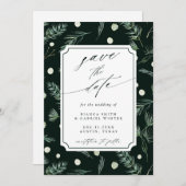Rustige Waterverf Greenery Wedding QR Code Save The Date (Voorkant / Achterkant)