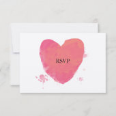 Rustige Waterverf Hart Wedding RSVP-Kaarten RSVP Kaartje (Achterkant)