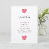 Rustige Waterverf Heart Wedding Save the Date (Staand voorkant)